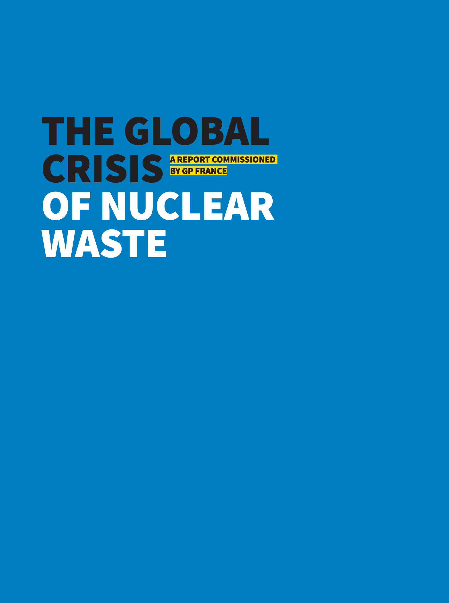 Global Crisis of Nuclear Waste Cover